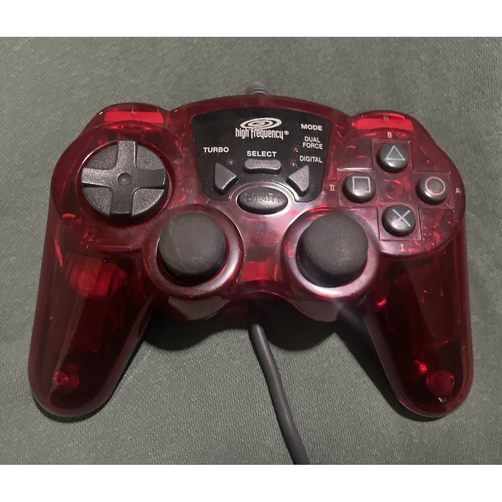 High Frequency Red PlayStation 1 PlayStation 2 Dual Force Controller See Through